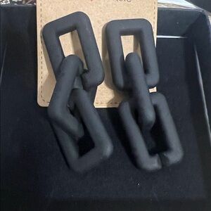 Black Geometric Chain Earrings